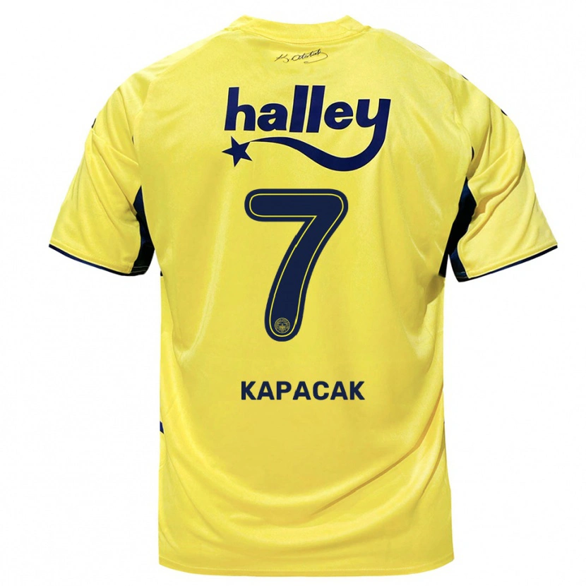 Danxen Niño Camiseta Burak Kapacak #7 Amarillo Marino 2ª Equipación 2025/26 La Camisa