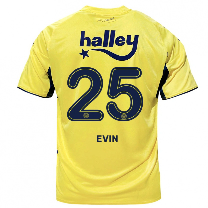 Danxen Niño Camiseta Yiğit Evin #25 Amarillo Marino 2ª Equipación 2025/26 La Camisa