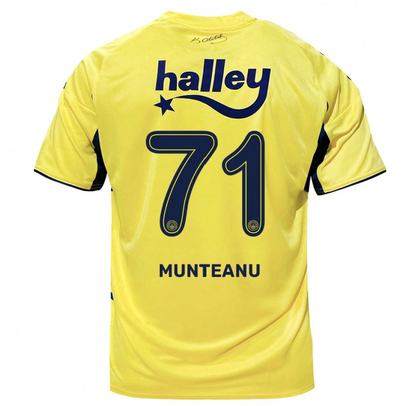 Danxen Niño Camiseta Natalia Munteanu #71 Amarillo Marino 2ª Equipación 2025/26 La Camisa