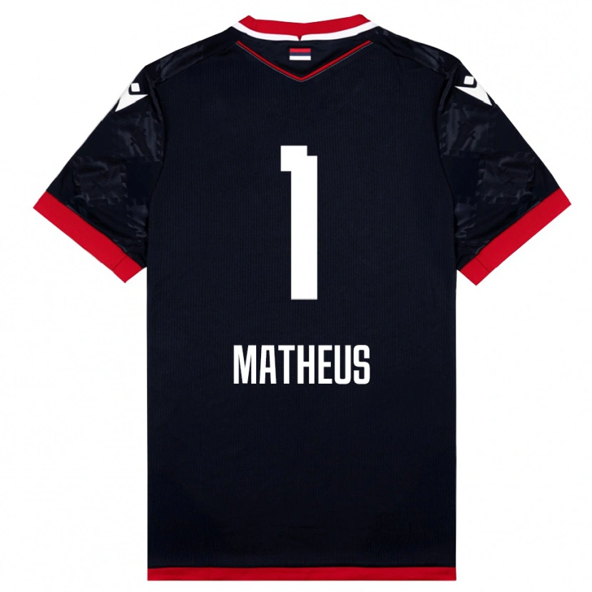 Danxen Niño Camiseta Matheus #1 Negro Rojo 2ª Equipación 2025/26 La Camisa