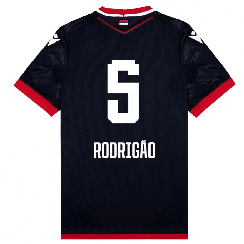 Danxen Niño Camiseta Rodrigão #5 Negro Rojo 2ª Equipación 2025/26 La Camisa