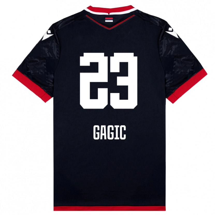 Danxen Niño Camiseta Matija Gagic #23 Negro Rojo 2ª Equipación 2025/26 La Camisa