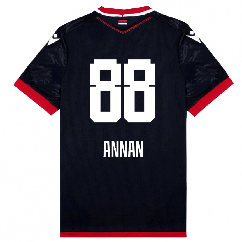 Danxen Niño Camiseta Ebenezer Annan #88 Negro Rojo 2ª Equipación 2025/26 La Camisa