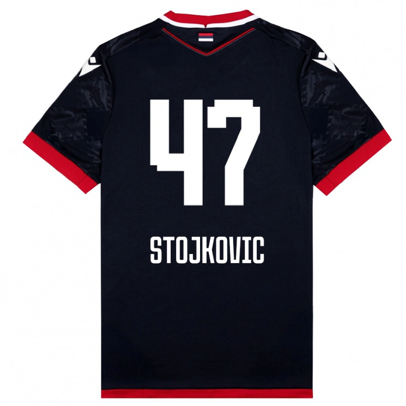 Danxen Niño Camiseta Strahinja Stojkovic #47 Negro Rojo 2ª Equipación 2025/26 La Camisa