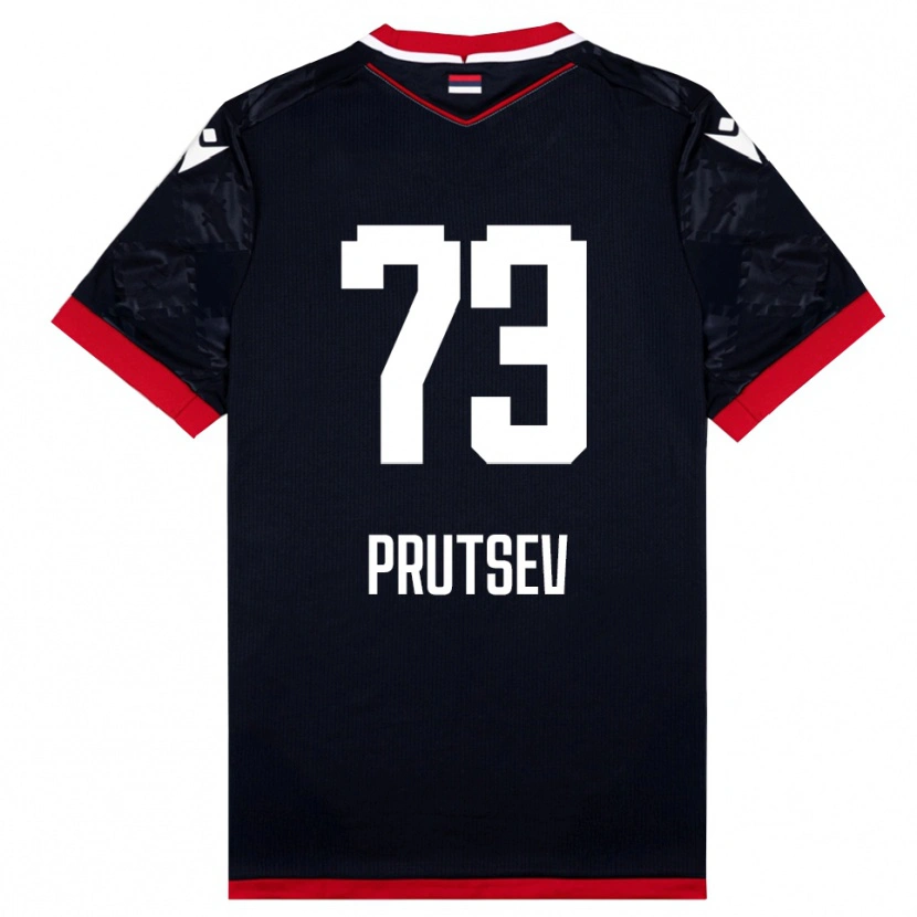Danxen Niño Camiseta Egor Prutsev #73 Negro Rojo 2ª Equipación 2025/26 La Camisa