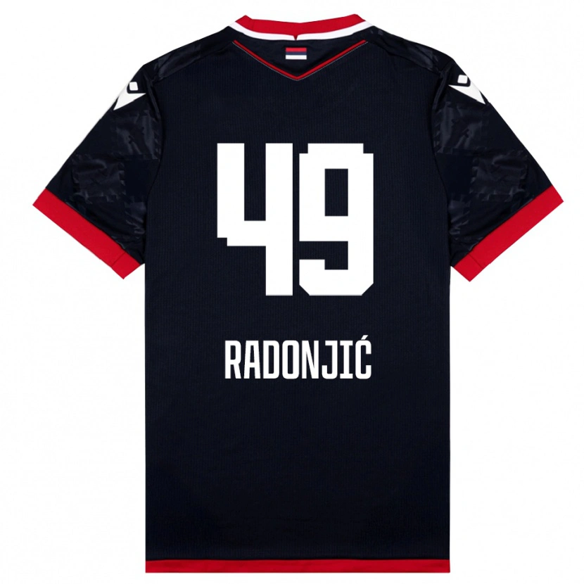 Danxen Niño Camiseta Nemanja Radonjić #49 Negro Rojo 2ª Equipación 2025/26 La Camisa