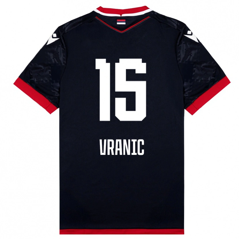 Danxen Niño Camiseta Djordje Vranic #15 Negro Rojo 2ª Equipación 2025/26 La Camisa
