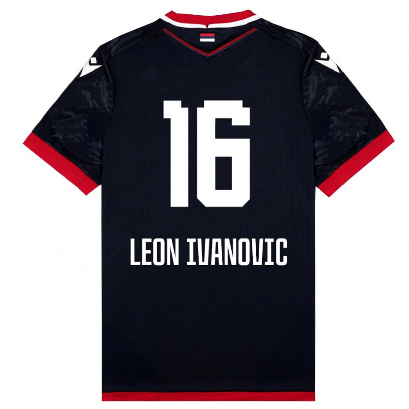 Danxen Niño Camiseta Leon Ivanovic #16 Negro Rojo 2ª Equipación 2025/26 La Camisa