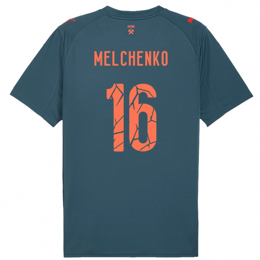 Danxen Niño Camiseta Dmytro Melchenko #16 Marino Rojo 2ª Equipación 2025/26 La Camisa