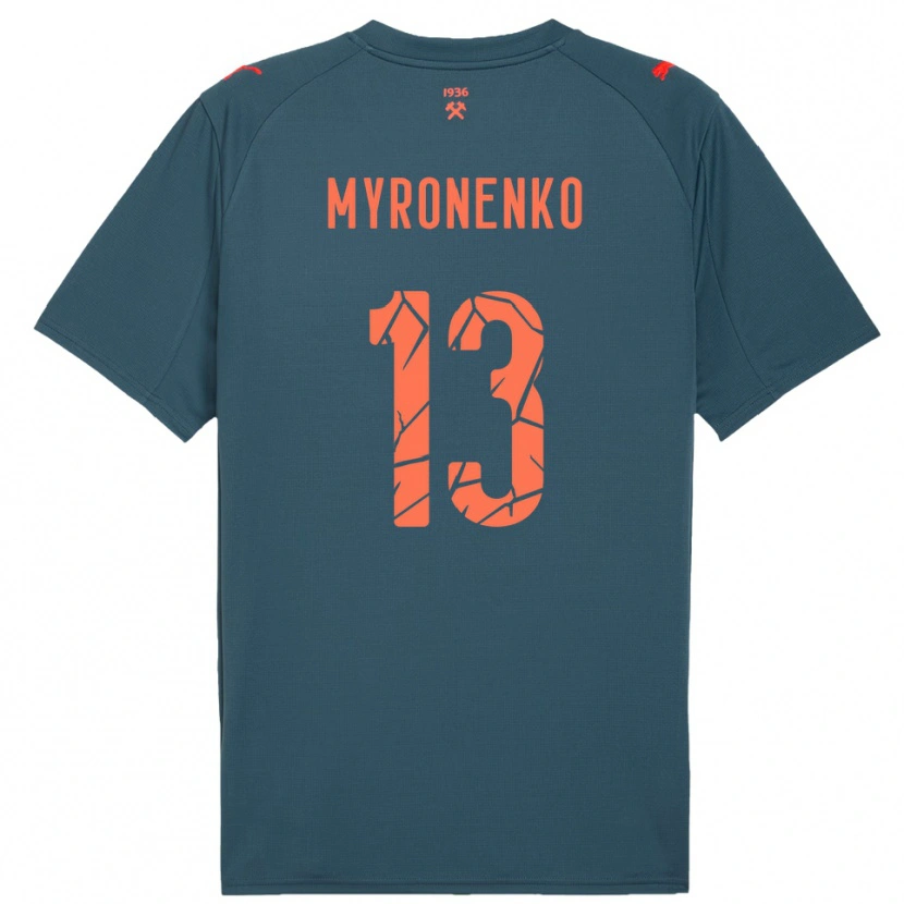 Danxen Niño Camiseta Viktoriia Myronenko #13 Marino Rojo 2ª Equipación 2025/26 La Camisa