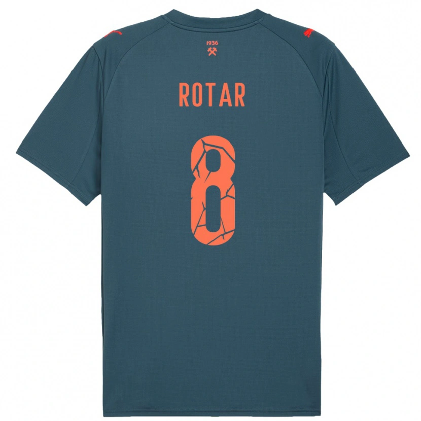Danxen Niño Camiseta Kyryl Rotar #8 Marino Rojo 2ª Equipación 2025/26 La Camisa