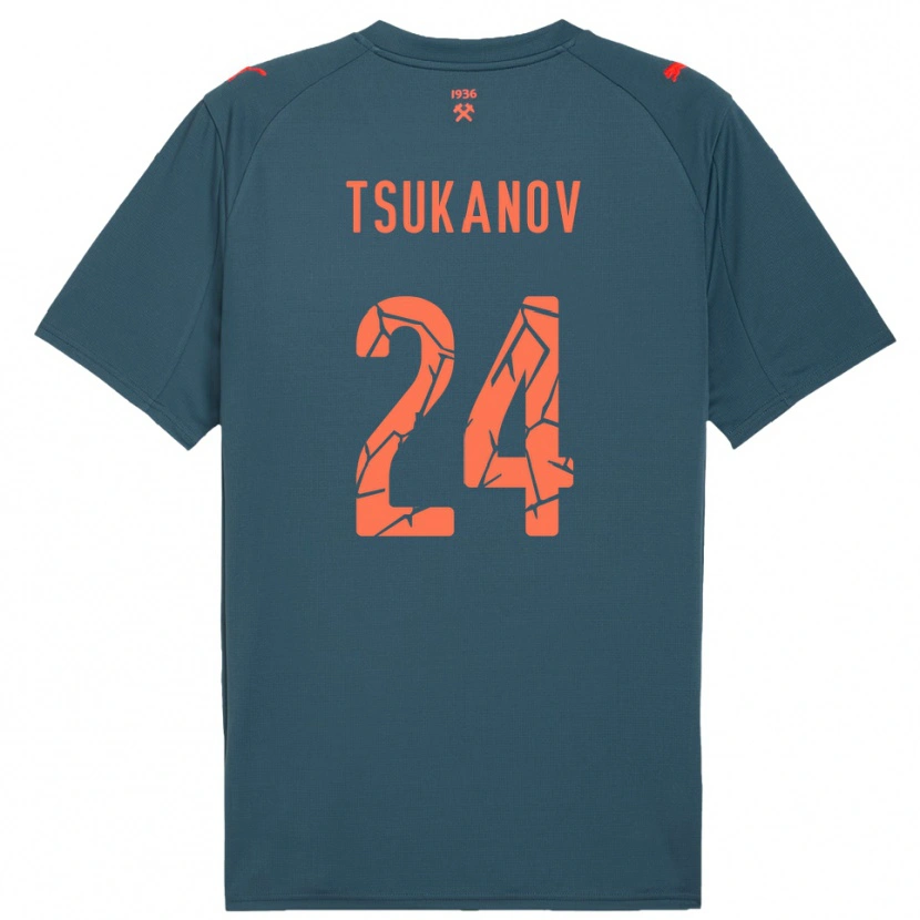 Danxen Niño Camiseta Viktor Tsukanov #24 Marino Rojo 2ª Equipación 2025/26 La Camisa