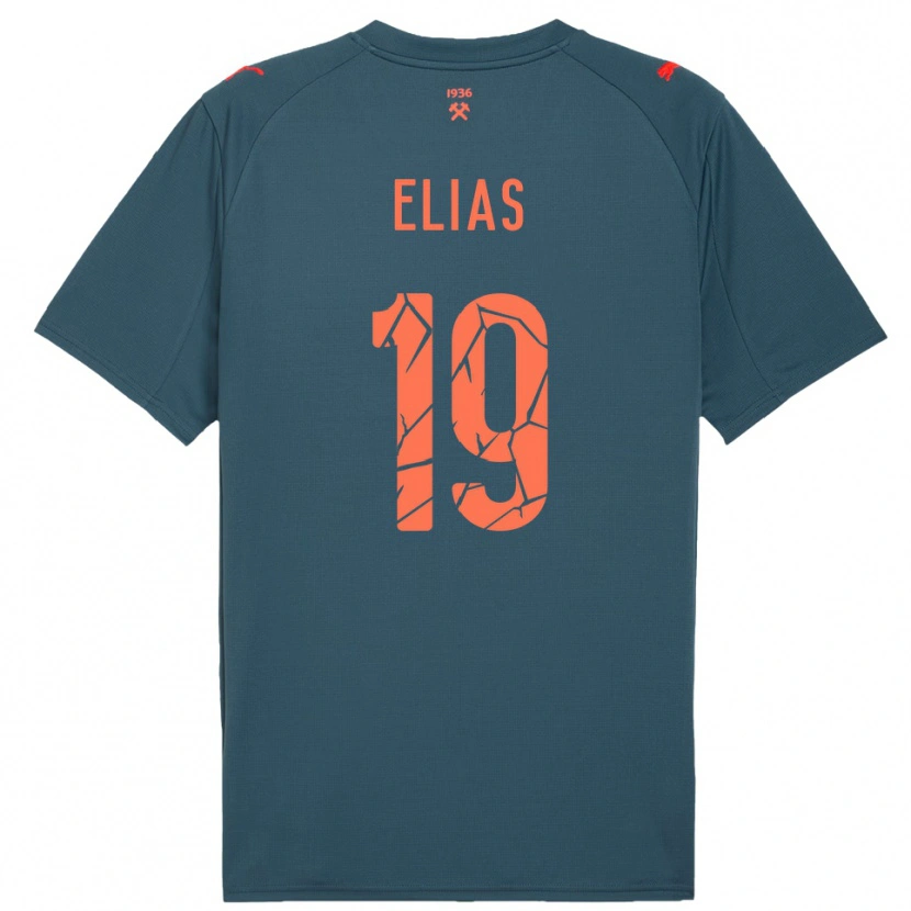 Danxen Niño Camiseta Kauã Elias #19 Marino Rojo 2ª Equipación 2025/26 La Camisa