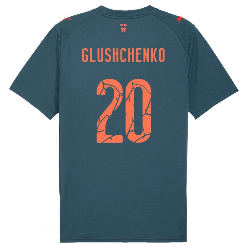 Danxen Niño Camiseta Anton Glushchenko #20 Marino Rojo 2ª Equipación 2025/26 La Camisa