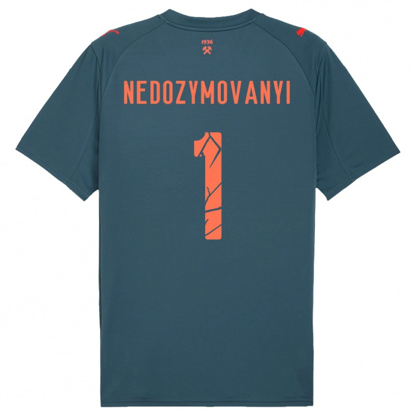 Danxen Niño Camiseta Artem Nedozymovanyi #1 Marino Rojo 2ª Equipación 2025/26 La Camisa