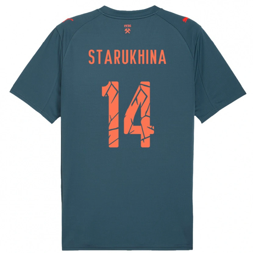 Danxen Niño Camiseta Alina Starukhina #14 Marino Rojo 2ª Equipación 2025/26 La Camisa