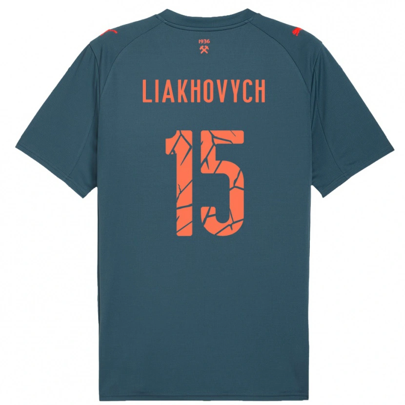 Danxen Niño Camiseta Anastasiia Liakhovych #15 Marino Rojo 2ª Equipación 2025/26 La Camisa