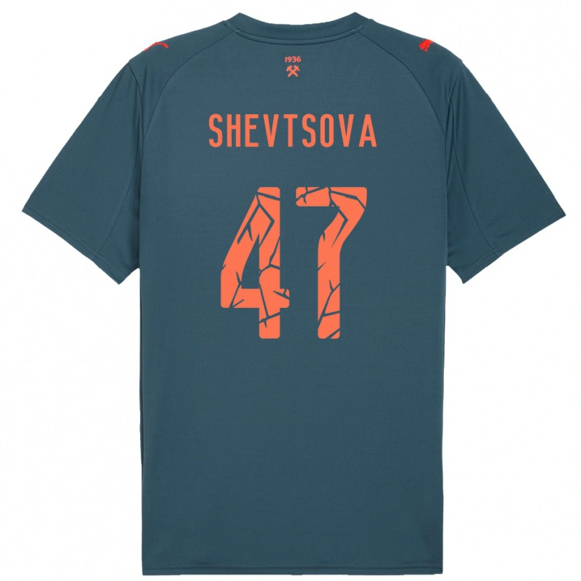 Danxen Niño Camiseta Viktoriia Shevtsova #47 Marino Rojo 2ª Equipación 2025/26 La Camisa