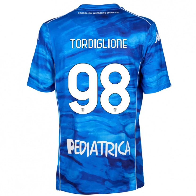 Danxen Hombre Camiseta Nicolò Tordiglione #98 Azul Blanco 1ª Equipación 2025/26 La Camisa