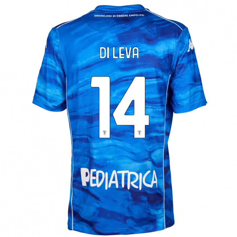 Danxen Hombre Camiseta Vincenzo Di Leva #14 Azul Blanco 1ª Equipación 2025/26 La Camisa
