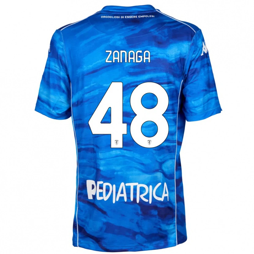 Danxen Hombre Camiseta Edoardo Zanaga #48 Azul Blanco 1ª Equipación 2025/26 La Camisa