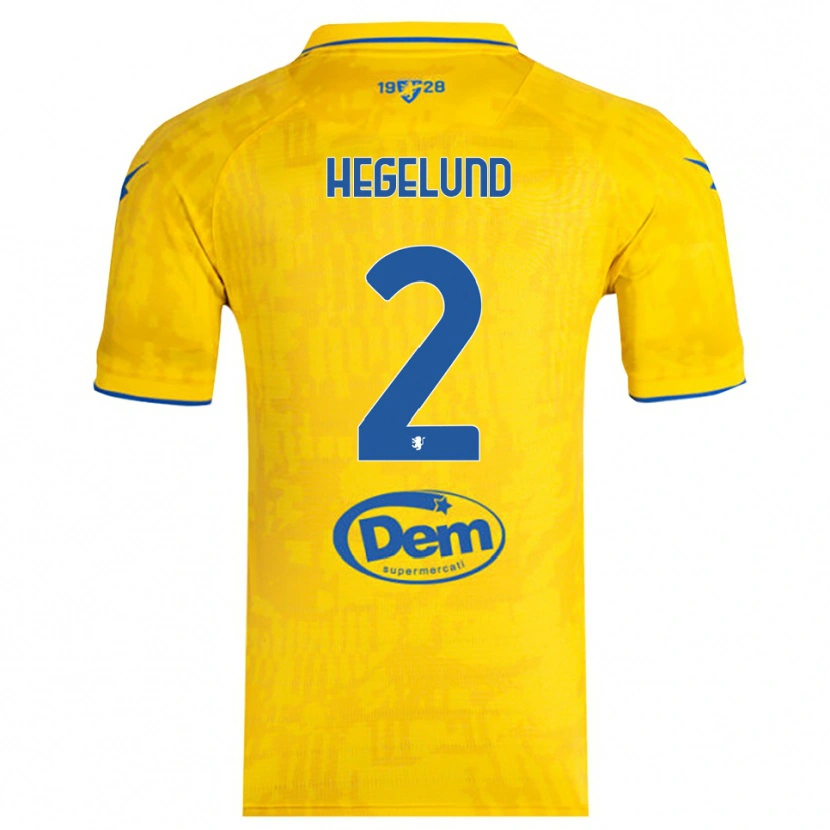 Danxen Hombre Camiseta Victor Hegelund #2 Amarillo Azul 1ª Equipación 2025/26 La Camisa