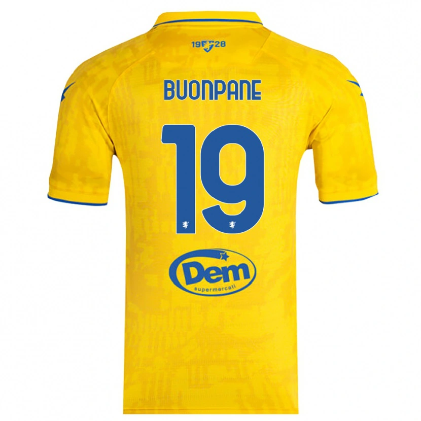 Danxen Hombre Camiseta Davide Buonpane #19 Amarillo Azul 1ª Equipación 2025/26 La Camisa