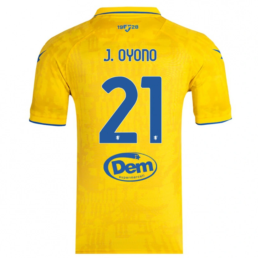 Danxen Hombre Camiseta Jérémy Oyono #21 Amarillo Azul 1ª Equipación 2025/26 La Camisa