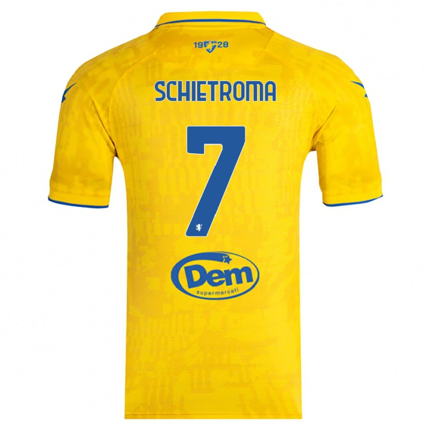 Danxen Hombre Camiseta Lorenzo Schietroma #7 Amarillo Azul 1ª Equipación 2025/26 La Camisa