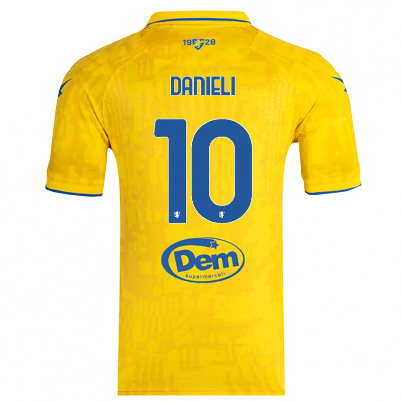 Danxen Hombre Camiseta Alessio Danieli #10 Amarillo Azul 1ª Equipación 2025/26 La Camisa