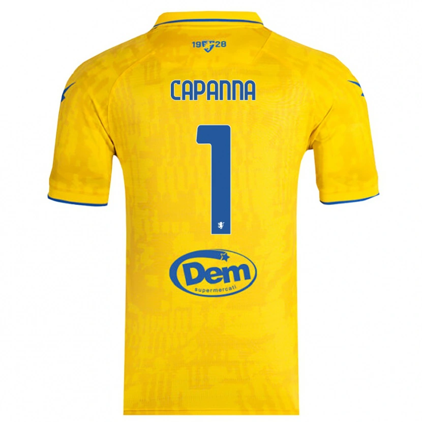 Danxen Hombre Camiseta Tommaso Capanna #1 Amarillo Azul 1ª Equipación 2025/26 La Camisa