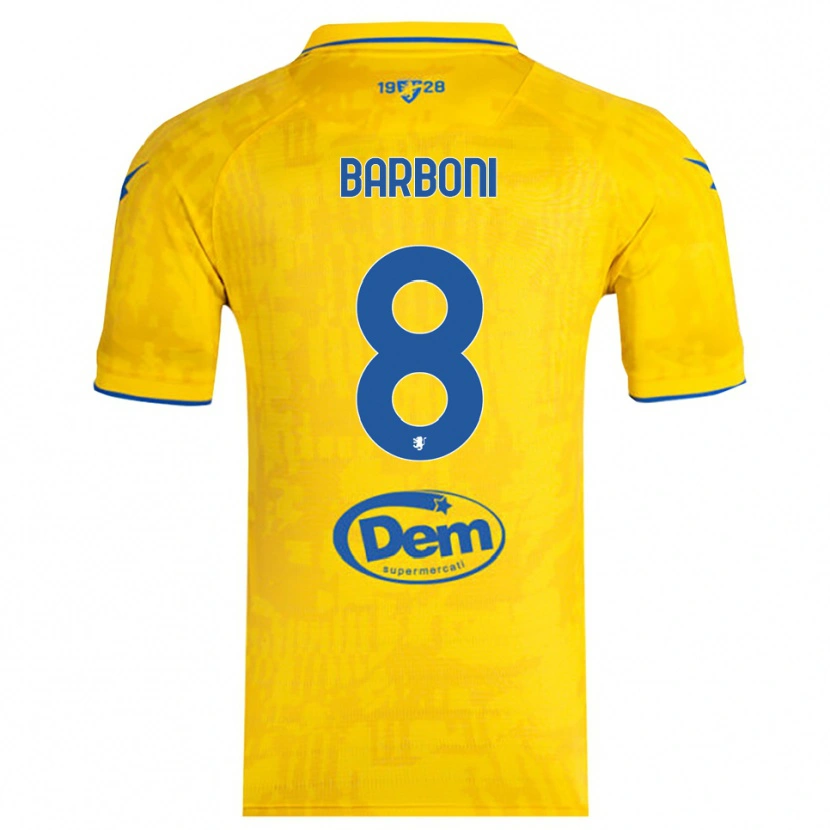 Danxen Hombre Camiseta David Barboni #8 Amarillo Azul 1ª Equipación 2025/26 La Camisa