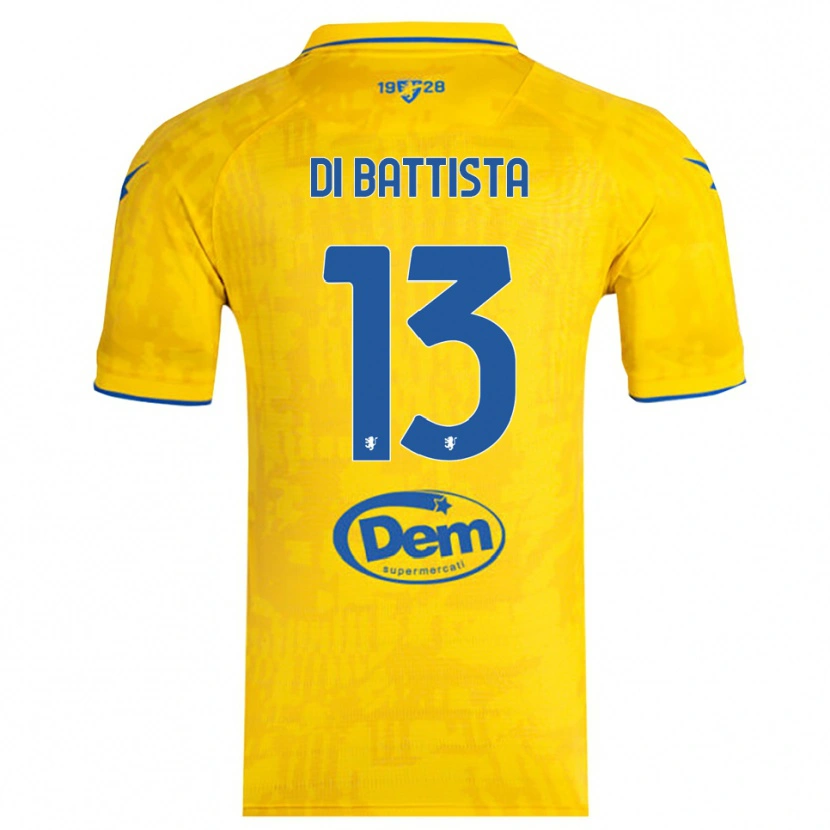 Danxen Hombre Camiseta Cristiano Di Battista #13 Amarillo Azul 1ª Equipación 2025/26 La Camisa