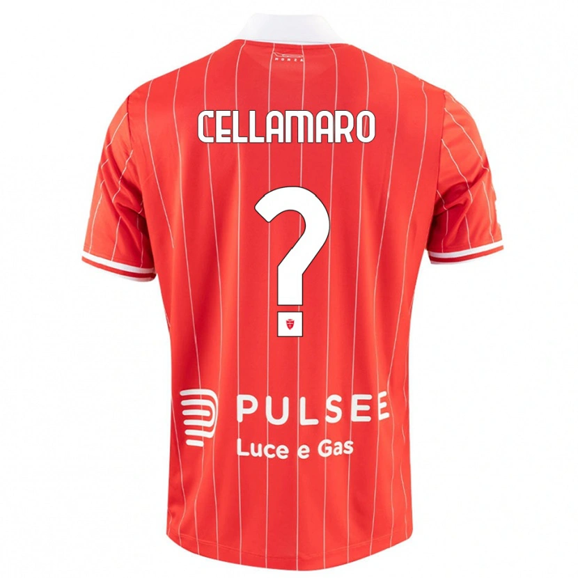 Danxen Hombre Camiseta Simone Cellamaro #0 Rojo Blanco 1ª Equipación 2025/26 La Camisa