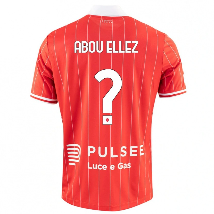 Danxen Hombre Camiseta Amir Abou Ellez #0 Rojo Blanco 1ª Equipación 2025/26 La Camisa