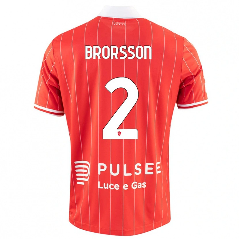 Danxen Hombre Camiseta Arvid Brorsson #2 Rojo Blanco 1ª Equipación 2025/26 La Camisa