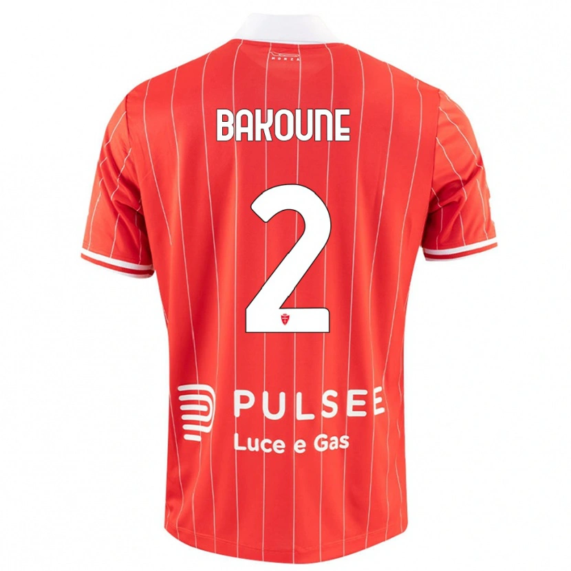 Danxen Hombre Camiseta Adam Bakoune #2 Rojo Blanco 1ª Equipación 2025/26 La Camisa
