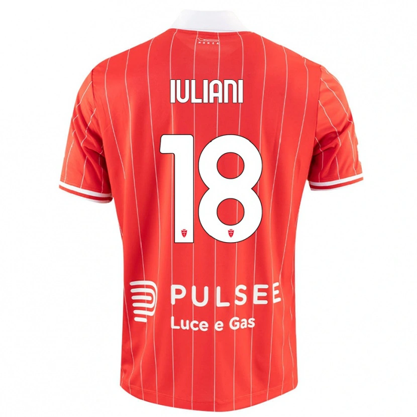 Danxen Hombre Camiseta Giacomo Iuliani #18 Rojo Blanco 1ª Equipación 2025/26 La Camisa