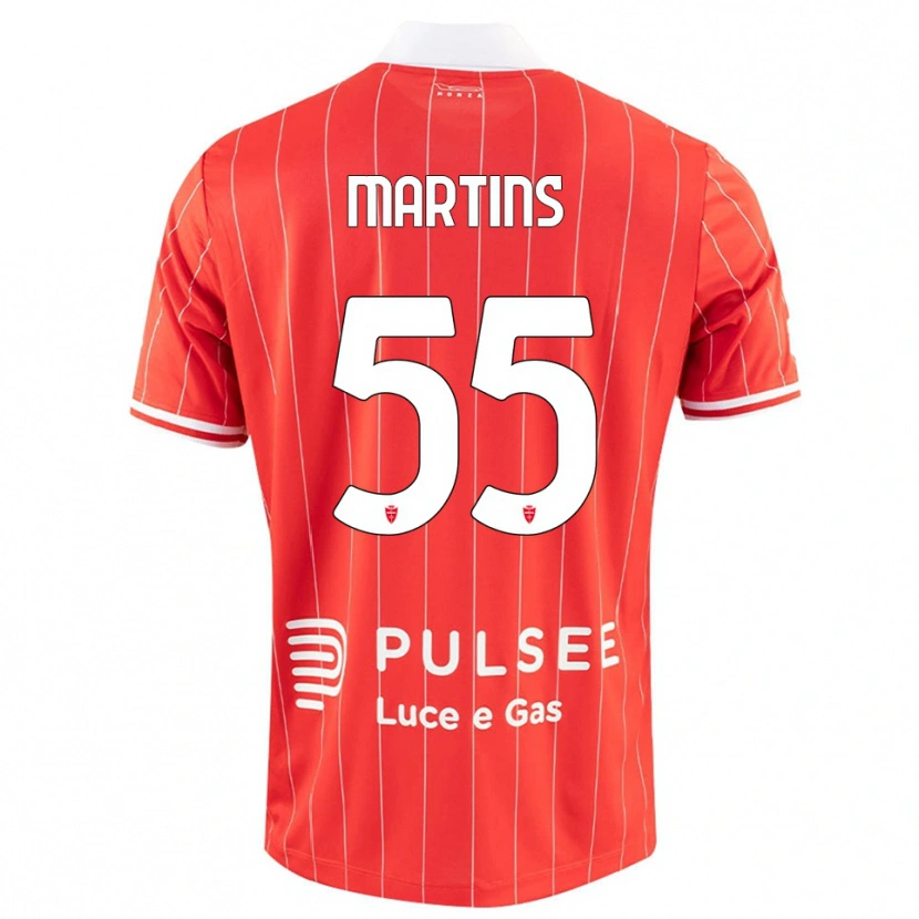 Danxen Hombre Camiseta Kevin Martins #55 Rojo Blanco 1ª Equipación 2025/26 La Camisa
