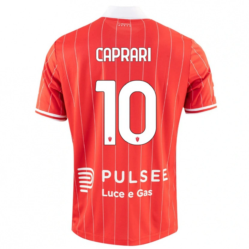 Danxen Hombre Camiseta Gianluca Caprari #10 Rojo Blanco 1ª Equipación 2025/26 La Camisa