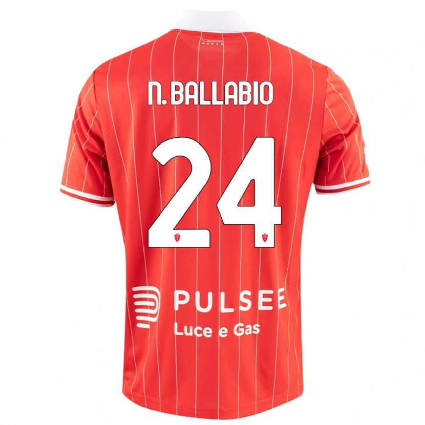 Danxen Hombre Camiseta Nicolò Ballabio #24 Rojo Blanco 1ª Equipación 2025/26 La Camisa
