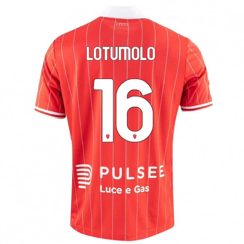 Danxen Hombre Camiseta Matteo Lotumolo #16 Rojo Blanco 1ª Equipación 2025/26 La Camisa