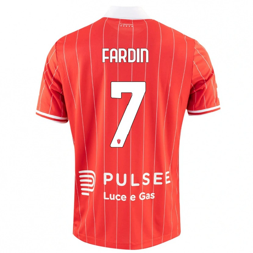 Danxen Hombre Camiseta Giulio Fardin #7 Rojo Blanco 1ª Equipación 2025/26 La Camisa