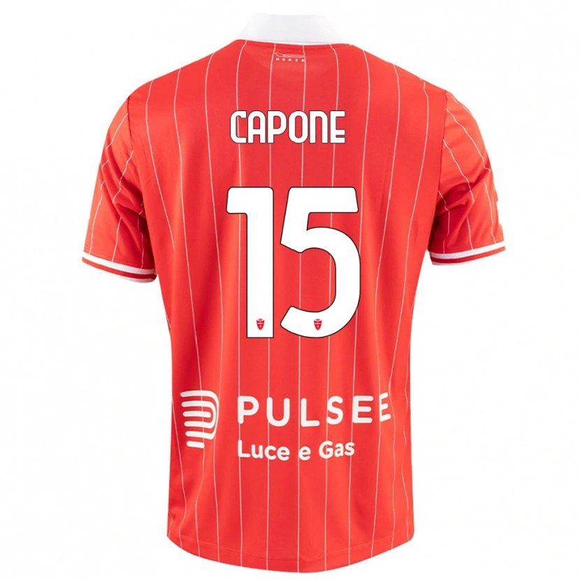 Danxen Hombre Camiseta Edoardo Capone #15 Rojo Blanco 1ª Equipación 2025/26 La Camisa