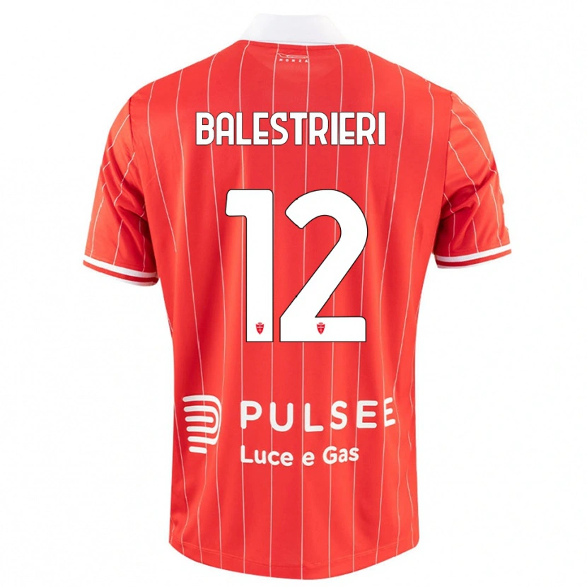 Danxen Hombre Camiseta Alessandro Balestrieri #12 Rojo Blanco 1ª Equipación 2025/26 La Camisa