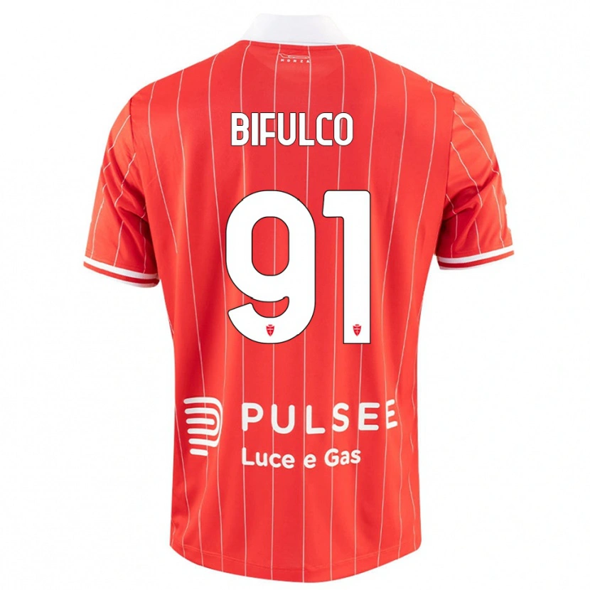 Danxen Hombre Camiseta Davide Bifulco #91 Rojo Blanco 1ª Equipación 2025/26 La Camisa