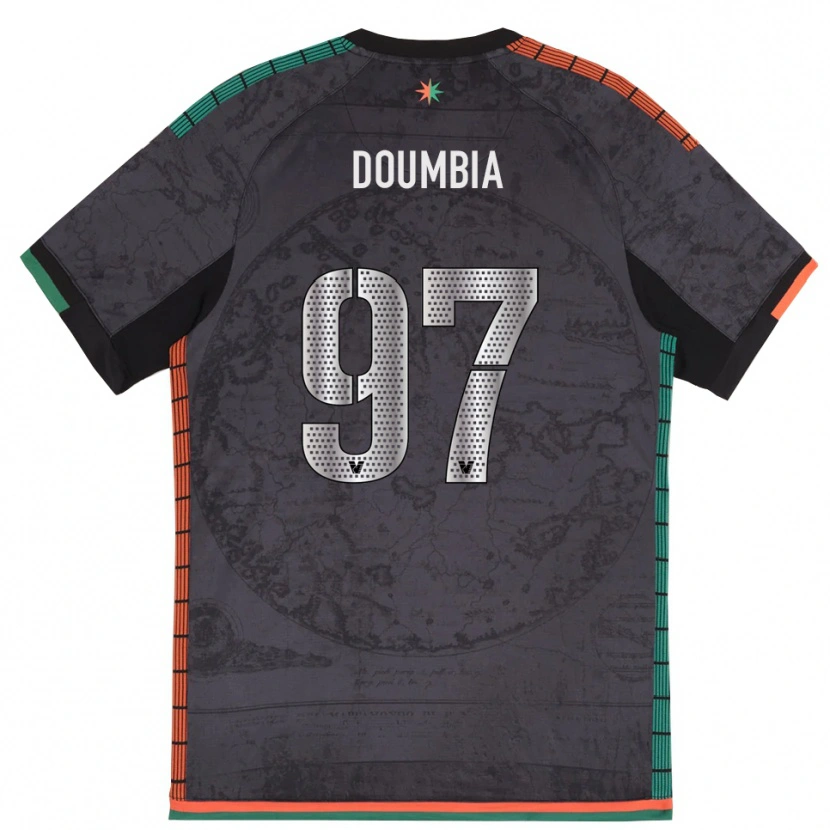 Danxen Hombre Camiseta Issa Doumbia #97 Gris Oscuro 1ª Equipación 2025/26 La Camisa
