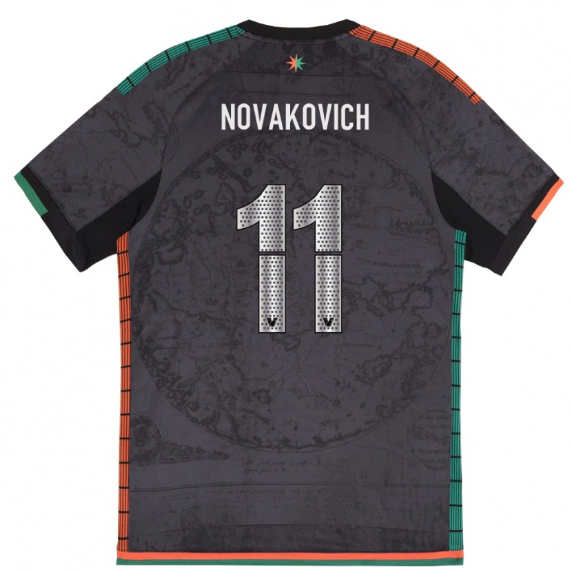 Danxen Hombre Camiseta Andrija Novakovich #11 Gris Oscuro 1ª Equipación 2025/26 La Camisa