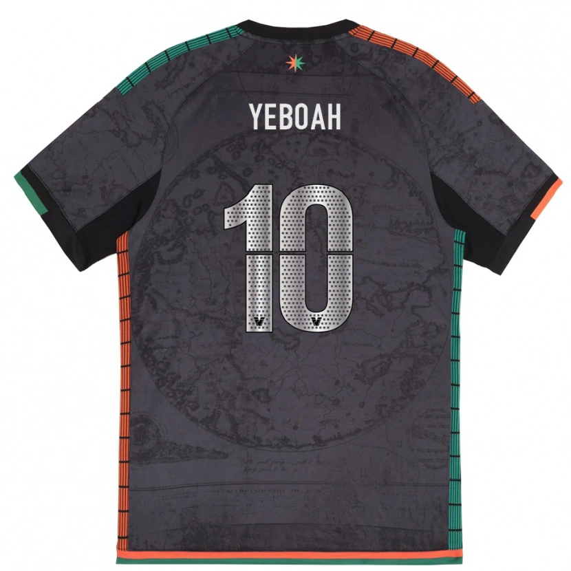 Danxen Hombre Camiseta John Yeboah #10 Gris Oscuro 1ª Equipación 2025/26 La Camisa