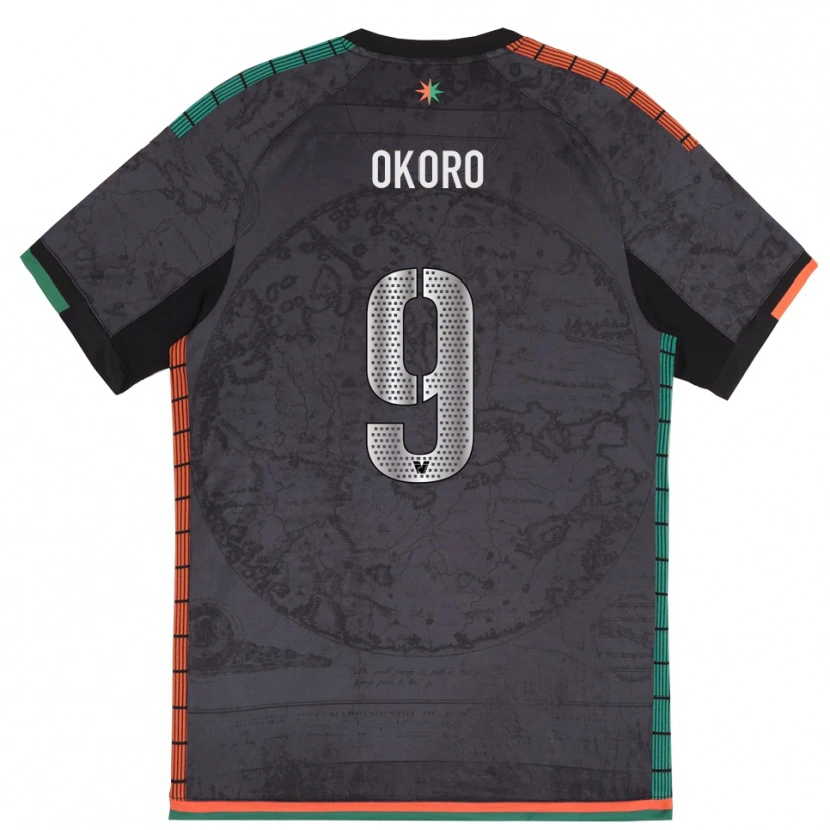 Danxen Hombre Camiseta Alvin Okoro #9 Gris Oscuro 1ª Equipación 2025/26 La Camisa
